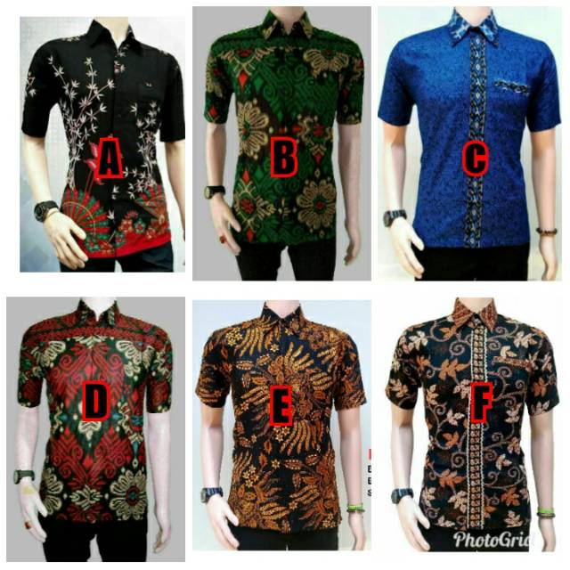 Kemeja Batik Lengan Pendek 021 Asifa Batik Hrb026 Hem Batik Murah Seno Sogan Bakung Padi Manggar Oc