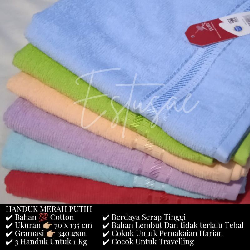 Handuk Merah Putih 70x135 / Handuk Mandi/Handuk