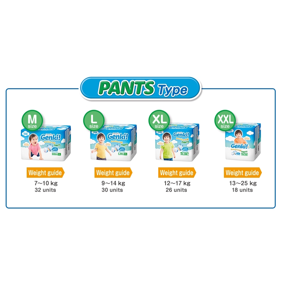 PNB166 POPOK ANAK NEPIA GENKI PANTS / CELANA POPOK SEKALI PAKAI