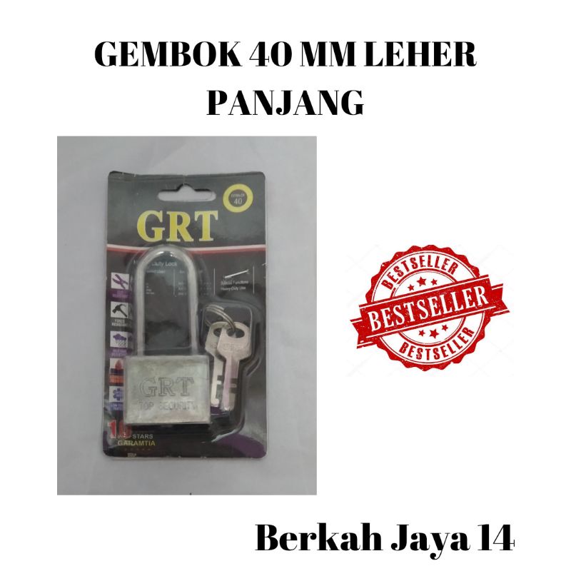 GEMBOK 40 MM LEHER PANJANG PENDEK PENGUNCI PAGAR PINTU RUMAH HARGA MURAH BERKUALITAS BAHAN BESI TEBAL