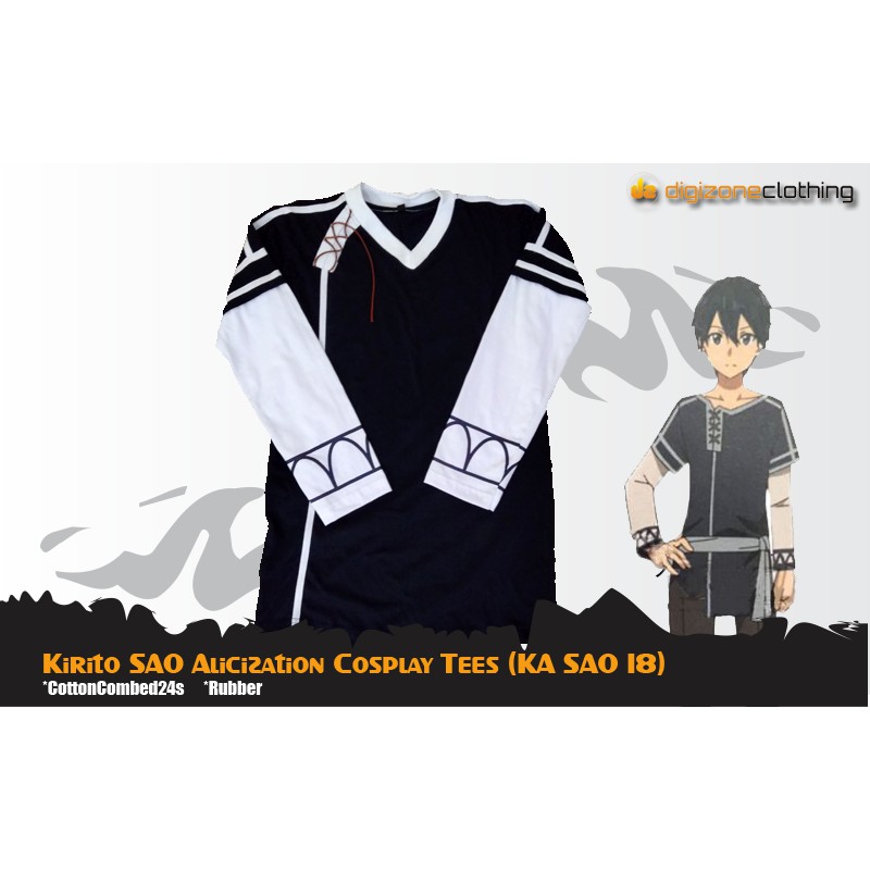 Kaos Anime Sword Art Online Alicization Kirito Eugeo Cosplay