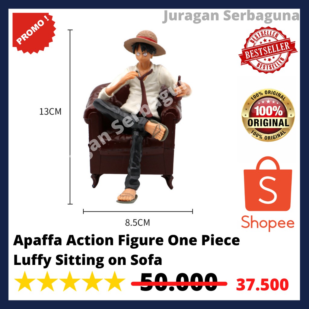 Apaffa Action Figure One Piece - Model Luffy Duduk Di Sofa / Sitting on Sofa Premium