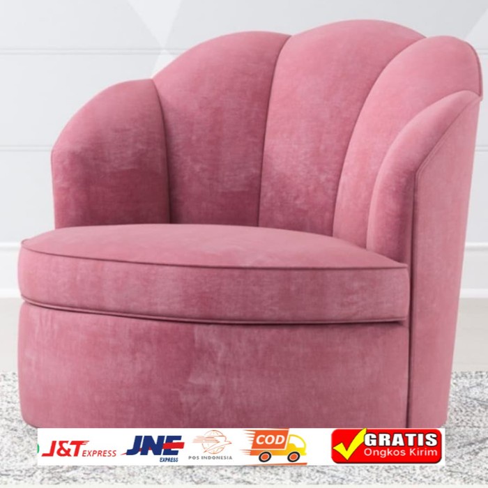 Sofa Single sofa Tamu Sofa Minimalis retro jadul model kerang