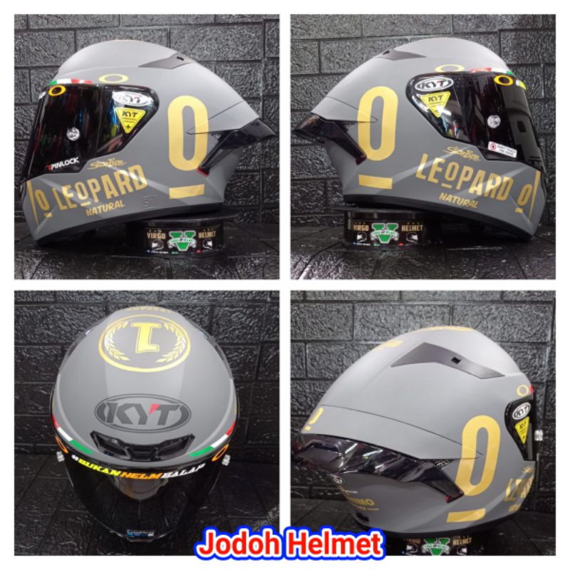 KYT HELM TT COURSE MATT GORILA GREY PAKET GANTENG