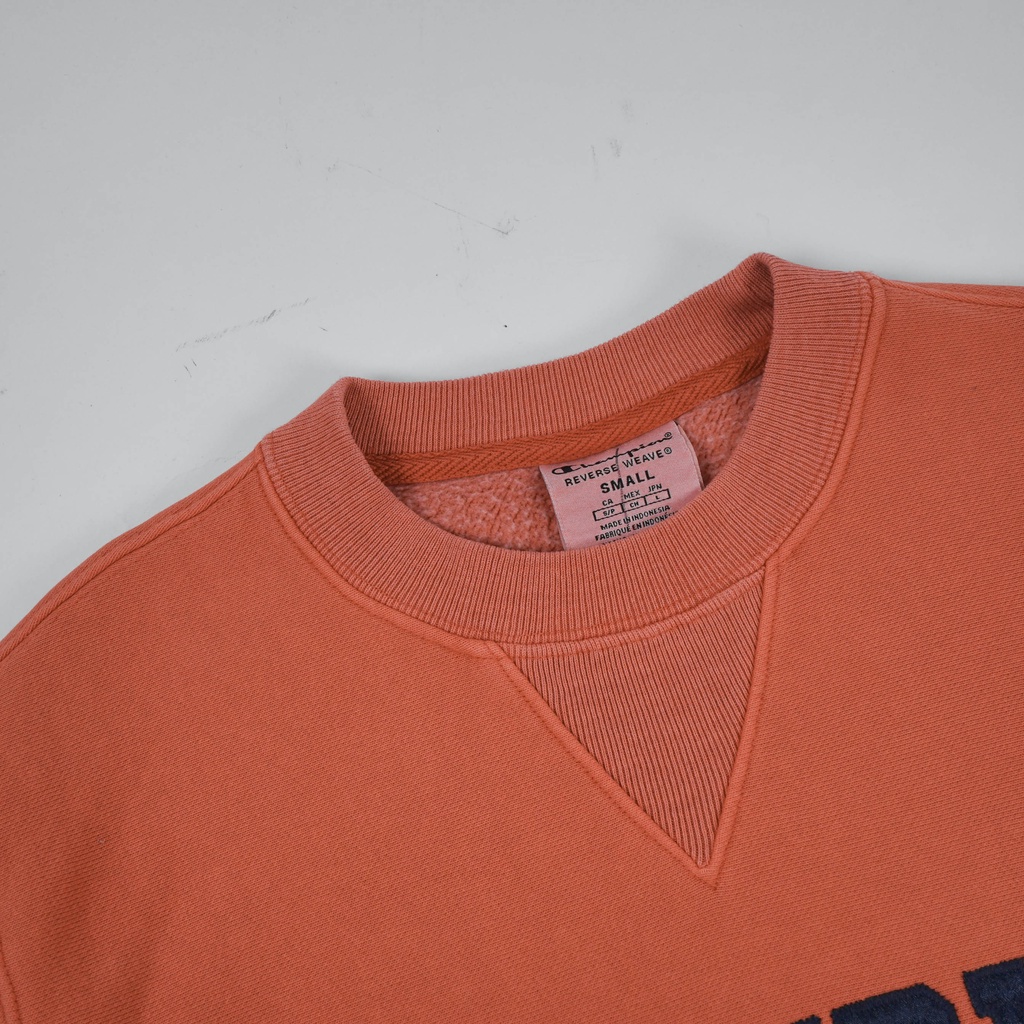 CHMPN Vintage Wash Crewneck Sweatershirts Signature Logo Groovy Papaya