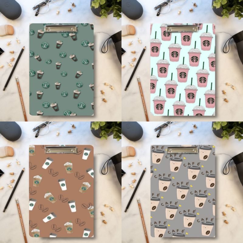 

Papan ujian alas ujian papan dada papan jalan motif aesthetic Starbucks