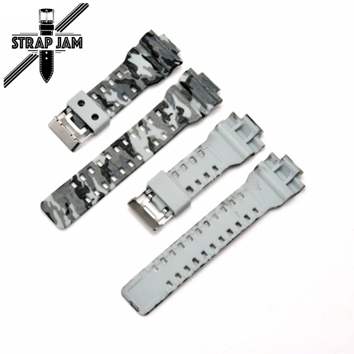 Tali Camo Army Strap Casio G-Shock GA-100 110 GD-100 110 GA-700 735 Resin Silver Buckle