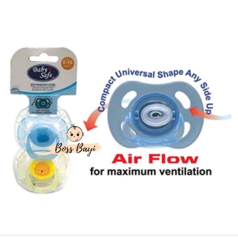 BABY SAFE - Air Flow Pacifier / Empeng Bayi  PC01S - PC02M - PC03S - PC04M