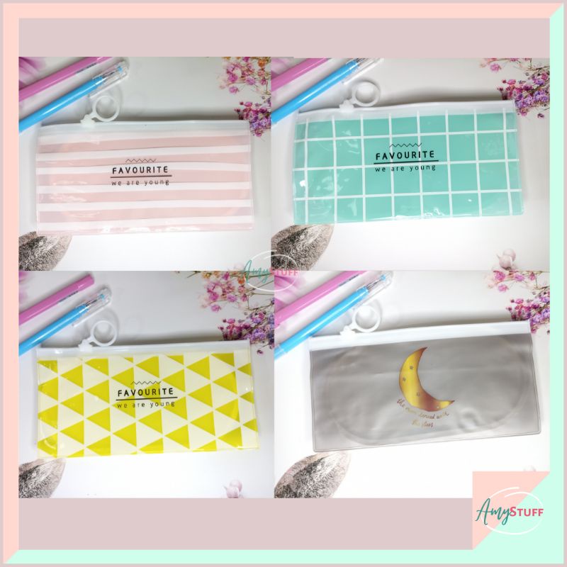 

Tempat Pensil Zipper Transparan - Pencil Case