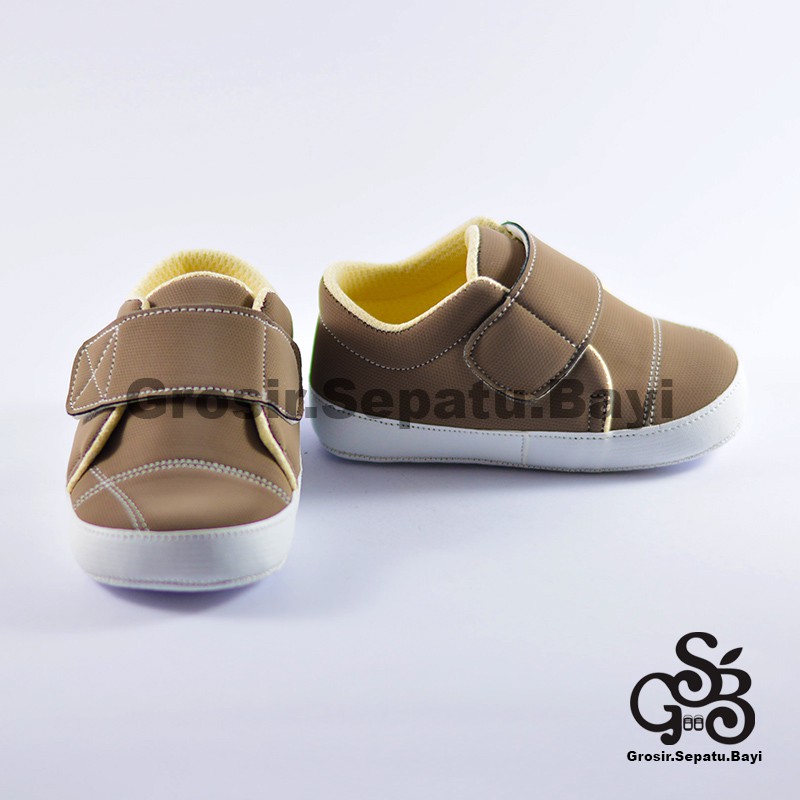 sepatu bayi baby shoes prewalker laki laki umur 2 sampai 14 bulan simple classy warna abu-abu