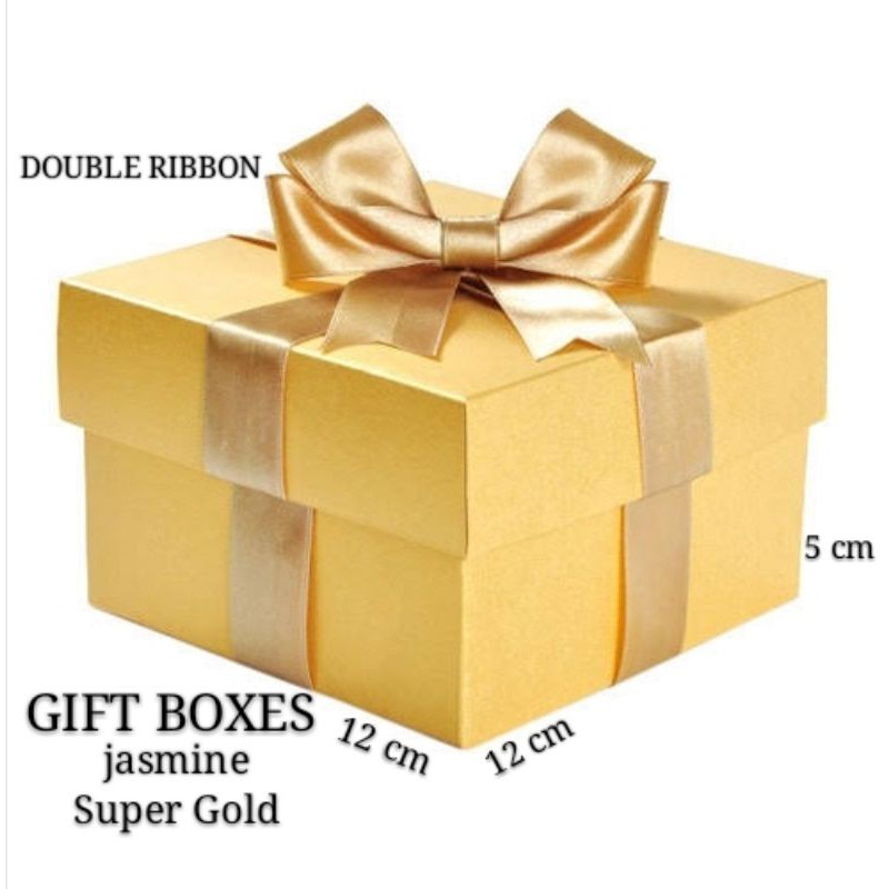 

JASMINE RIBBON Good Quality HARD GIFT BOX SUPER GOLD/SUPER RED 12x12x5 cm.