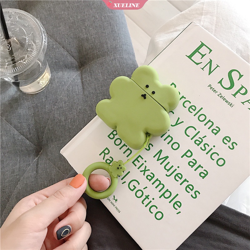 Case Pelindung earphone bluetooth Bahan Silikon Motif Kartun Beruang Untuk AirPods 1 2