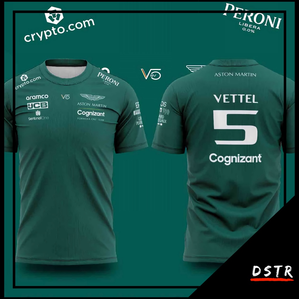 Kaos Jersey F1 Formula One Team Aston Martin 2022 Vettel Version