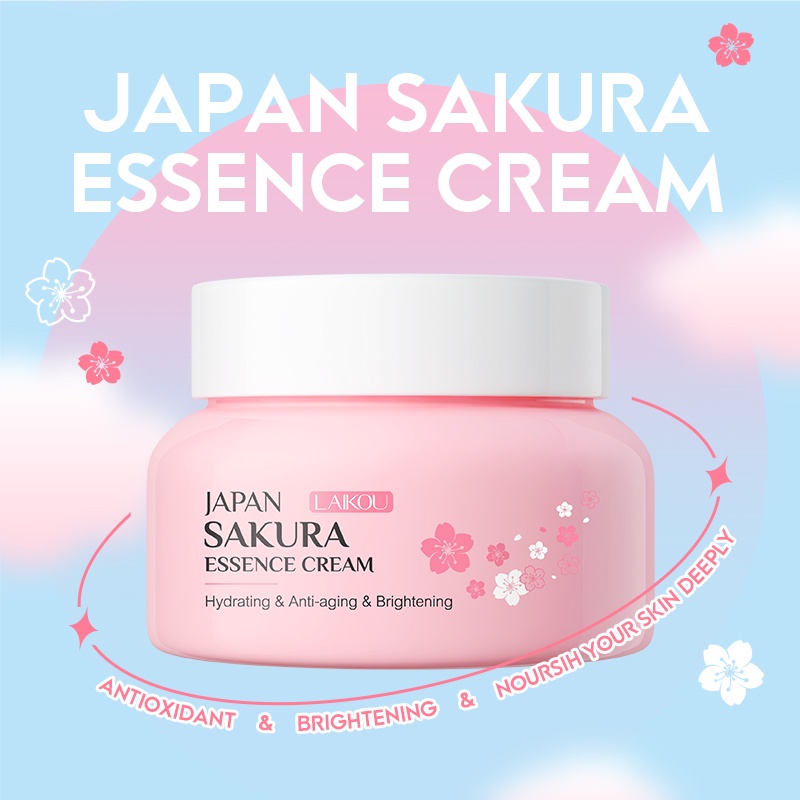 LAIKOU Japan Sakura Facial Serum Tighten Pores Brightening Cream Moisturizer Wrinkle Acne Skin Care