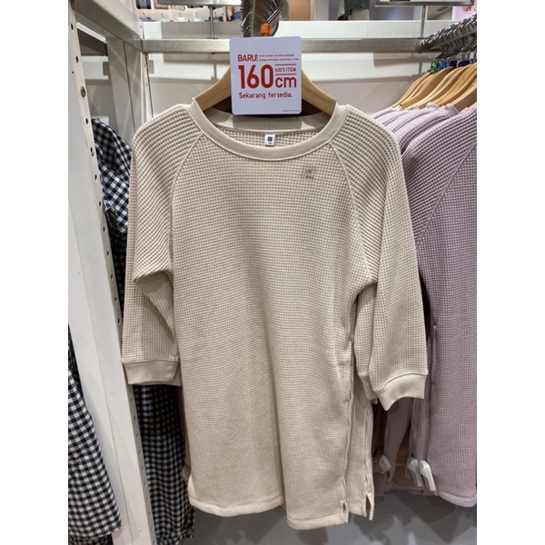 GAUN WAFFLE LENGAN PANJANG GIRLS - UNIQLO