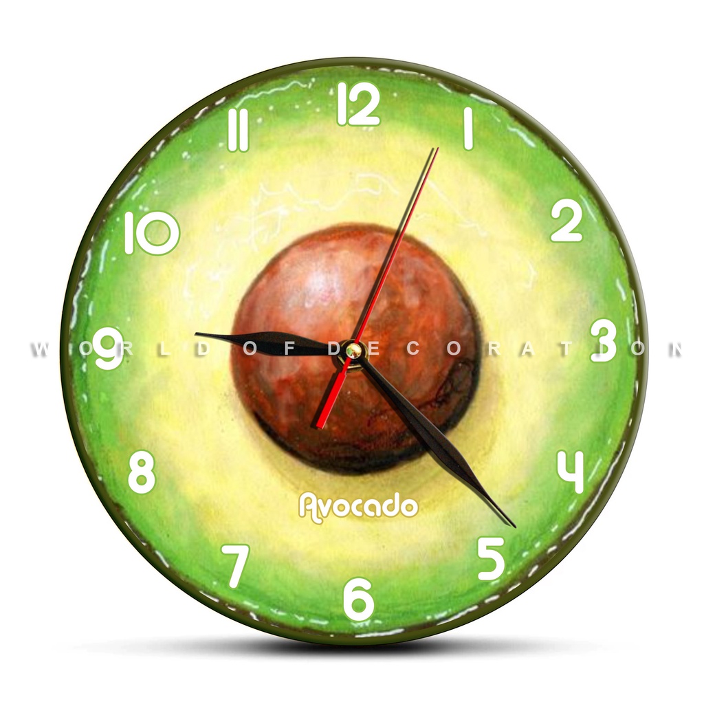 Jam Dinding Bulat Buah Buahan Lucu dan Unik-Avocado