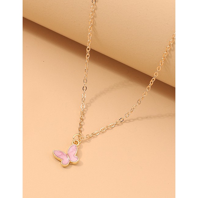 LRC Kalung Fashion Dripping Butterfly Hollow Alloy K4583X