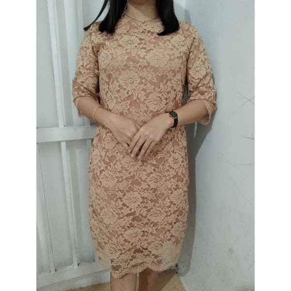 SALE... SALE... SALE DRESS bahan brokat lengan lurus