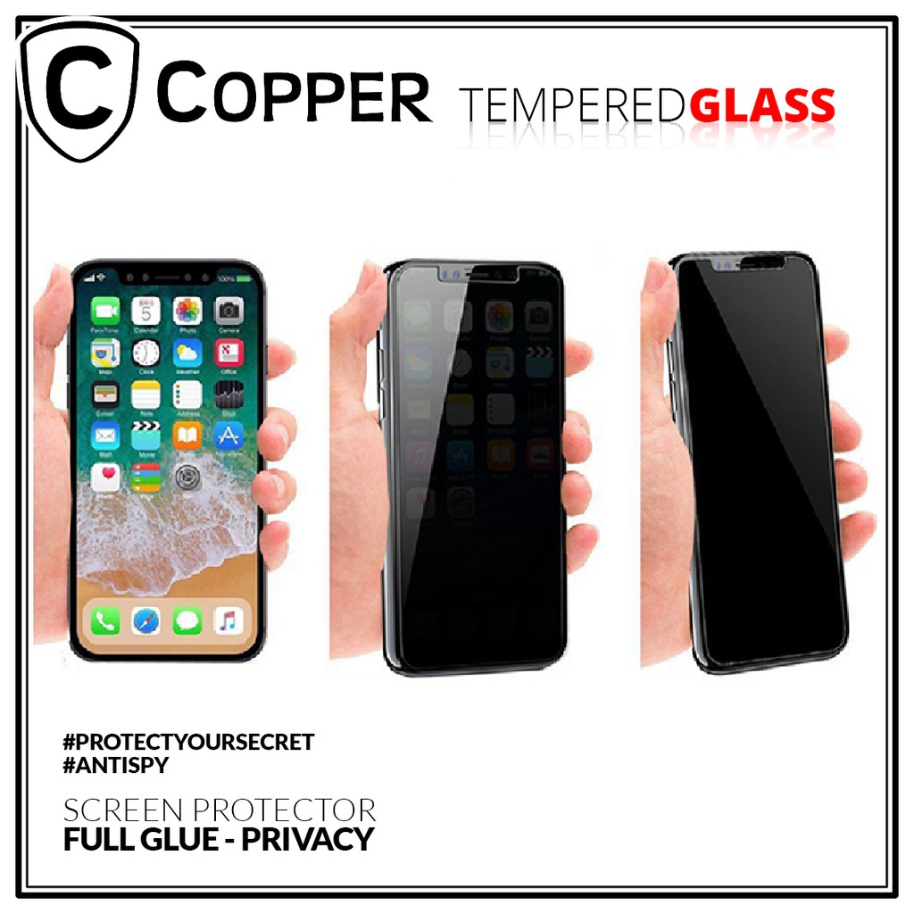 Oppo A9 (2020) - COPPER Tempered Glass Privacy/Anti Spy (Full Glue)