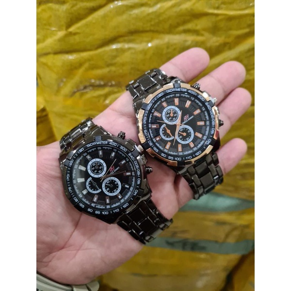 0Jam Tangan Pria Sporty Strap Rantai Steel QS Chronicle