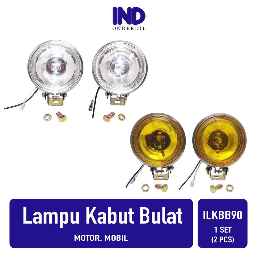 Lampu Kabut Bulat Fog Lamp-Foglamp Untuk Segala Jenis Motor Mobil 1 Set-2 Pcs