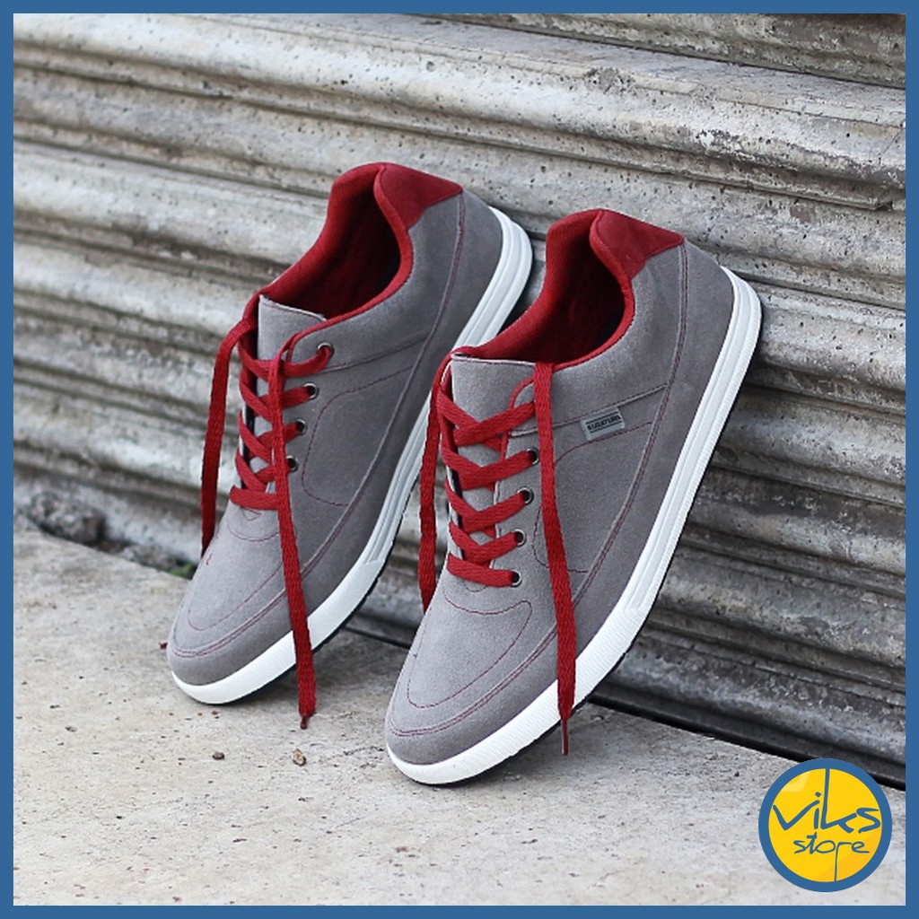 Sepatu Sneakers Pria Cowok Tali Style Casual Distro Kuzatura Original Suede Lokal Premium Elegan