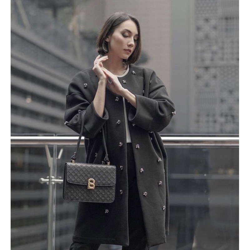 AUDREY MONOGRAM BAG SMALL BUTTONSCARVES