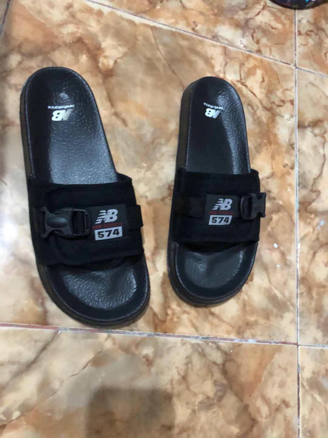  Original  New  Balance  sendal Sandal  Hitam slide flip flop 