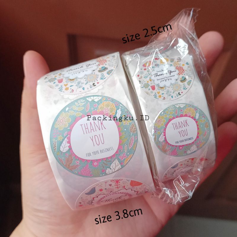 [Kecil 2.5cm] Sticker Label Thank You | Segel Roll 500 pc-2