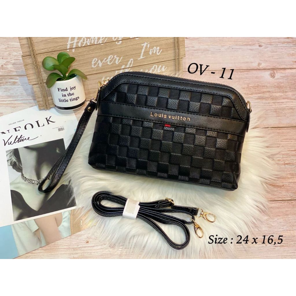 TAS SLEMPANG OVAL BRAND FASHION WANITA IMPORT 2 TALI