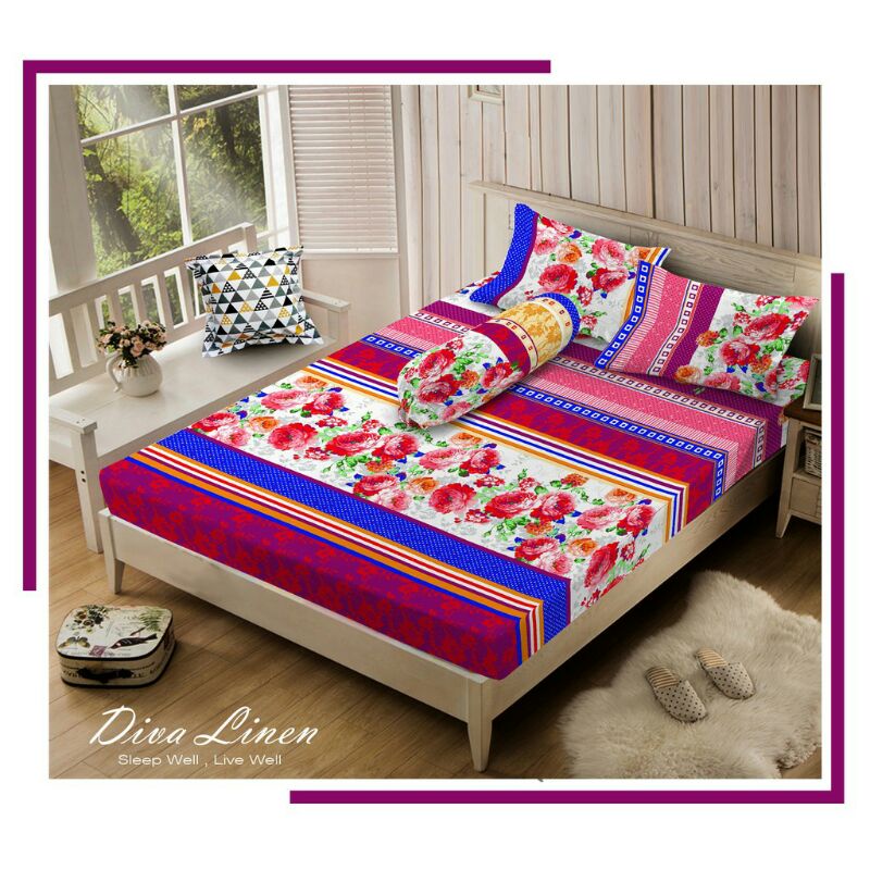 Sprei Diva Linen Cleon Set Sprei Microtex Tinggi 30 cm