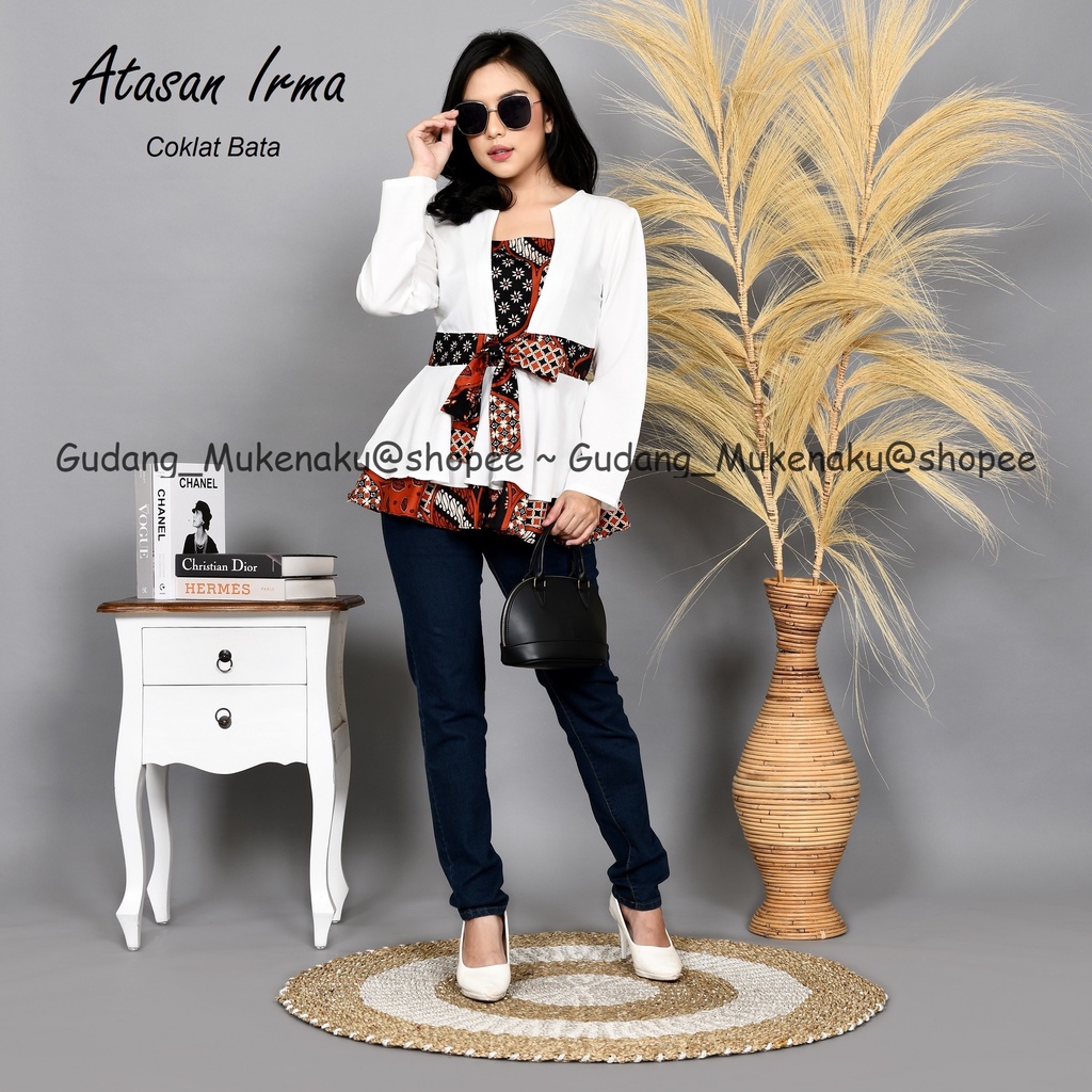 Gudang_Mukenaku Atasan Irma Batik Bahan Moscrepe Kombinasi Katun Pakaian Fashion Wanita Dewasa Terbaru Murah COD bisa bayar di tujuan