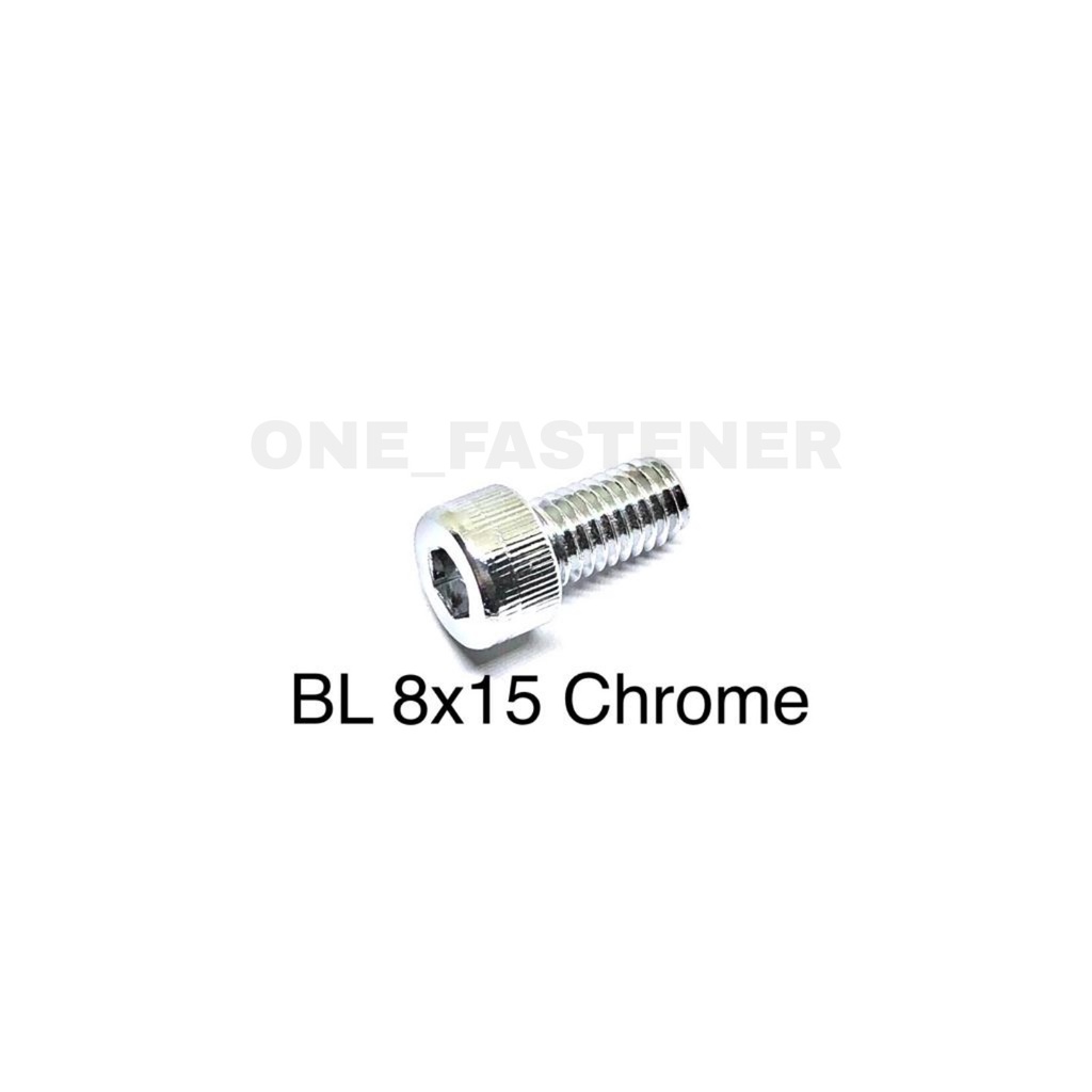 Baut L M8x15 CHROME L6 8mm 1.5cm 8x15 hex socket Heads cap screw 12