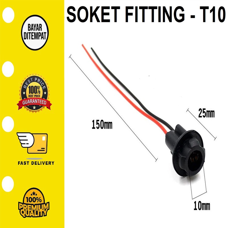 [READY STOK] Fitting T10 Socket Soket Dudukan Tancep Colok Lampu Led Bohlam T10 Sen Sein Senja Motor Mobil