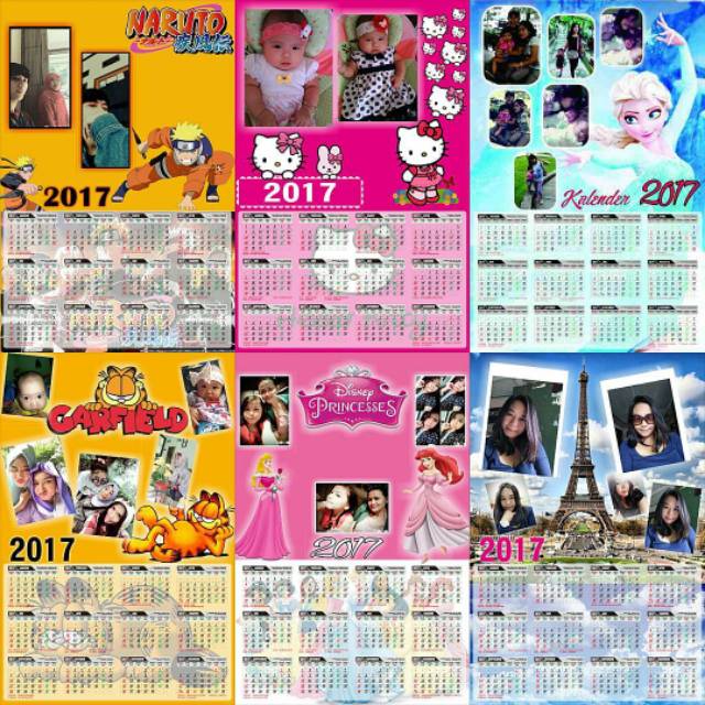 Kalender Karakter, Cartoon / Kalender foto / Kalender 2018, kalender custom, kalender dinding