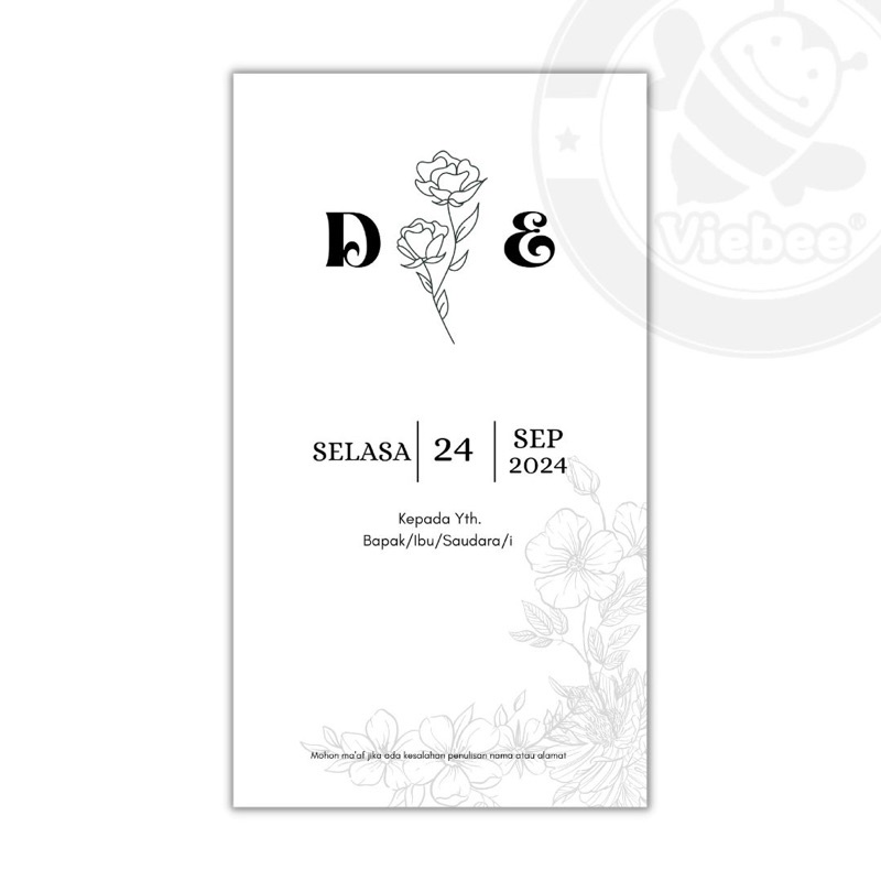 UNDANGAN WEDDING TERBARU ROSE UNIK ELEGAN UNDANGAN MURAH SIMPLE GLOSSY  SIZE 13x20