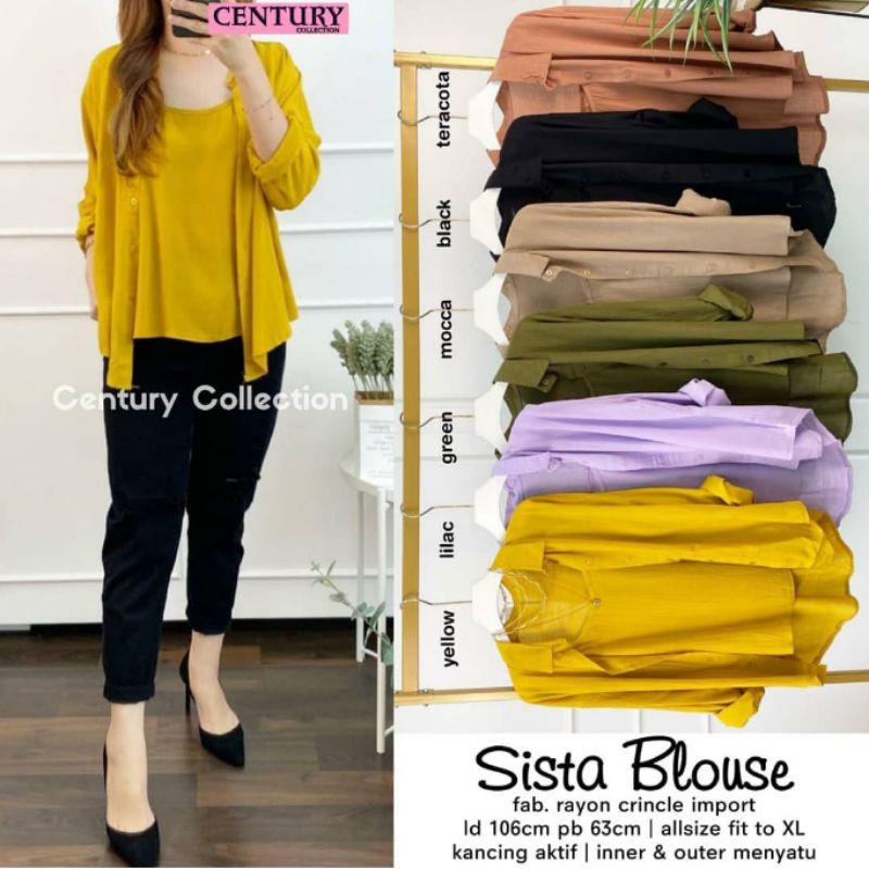 KEMEJA RAYON + INNER (LD±110cm) - SISTA BLOUSE //JF496