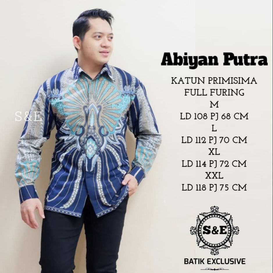 Kemeja Batik Lengan Panjang Exclusive ABIYAN PUTRA Baju Batik Pria Terbaru Batik Lapis Furing