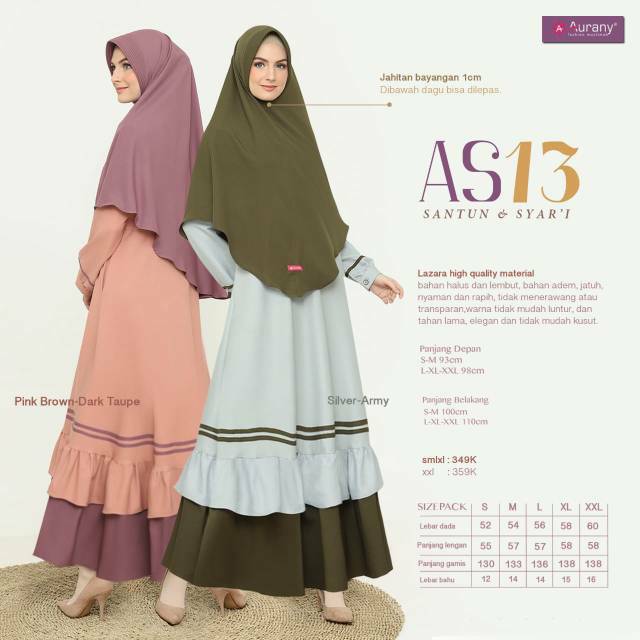 GAMIS SET HIJAB AS 13 BY AURANY ORI