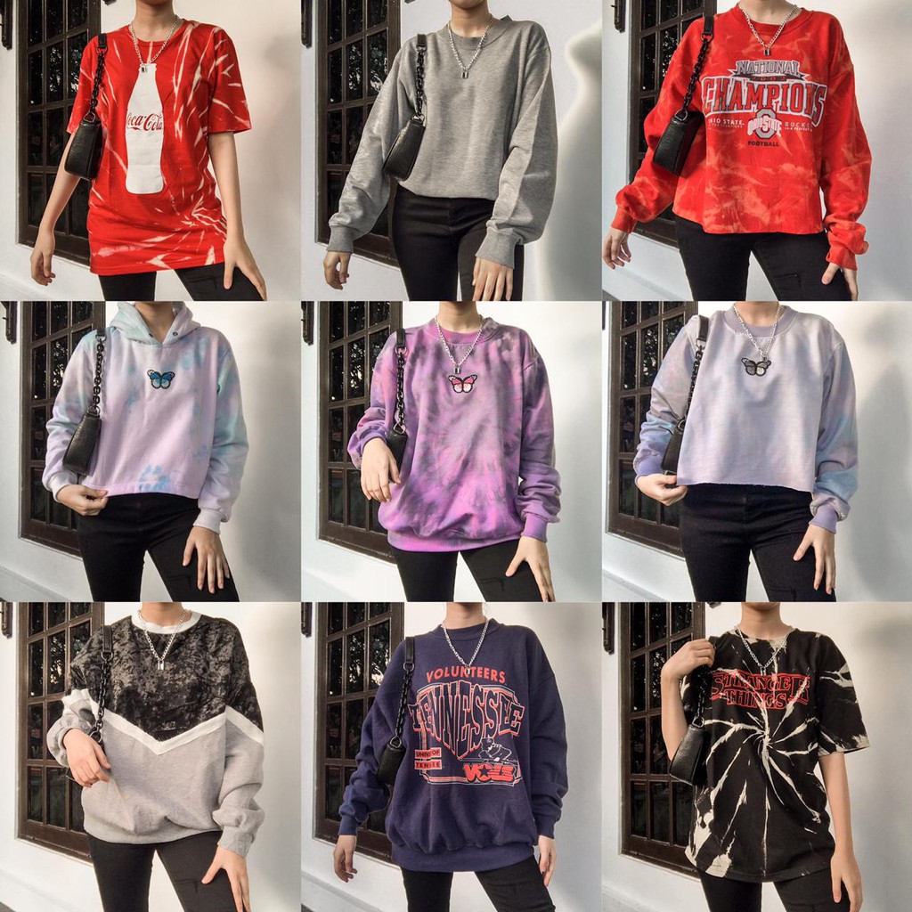 CREWNECK / SWEATER THRIFT / CREWNECK PATCH / TIE DYE MURAH FREE ONGKIR & UNISEX (BACA DESKRIPSI)