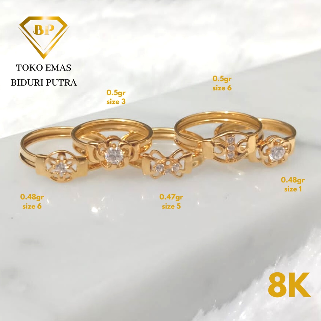 Cincin Bayi/Anak Emas Asli Kadar 8K/375 Toko Emas Biduri Putra