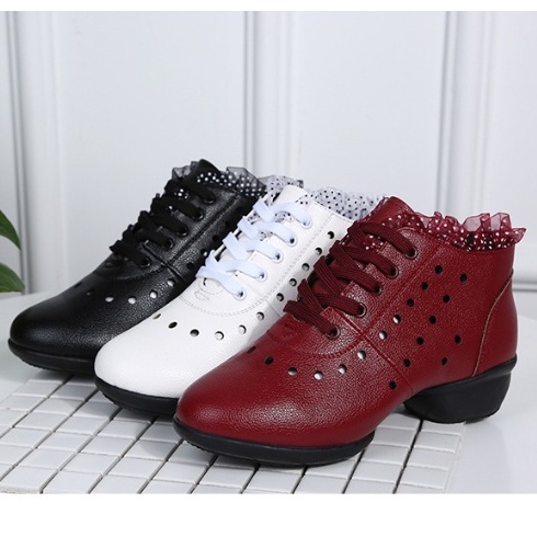 Sepatu dance wanita Sepatu Dansa Latin/ Line Dance Semi Boots Renda sepatu Wanita sepatu bot pendek sepatu jala