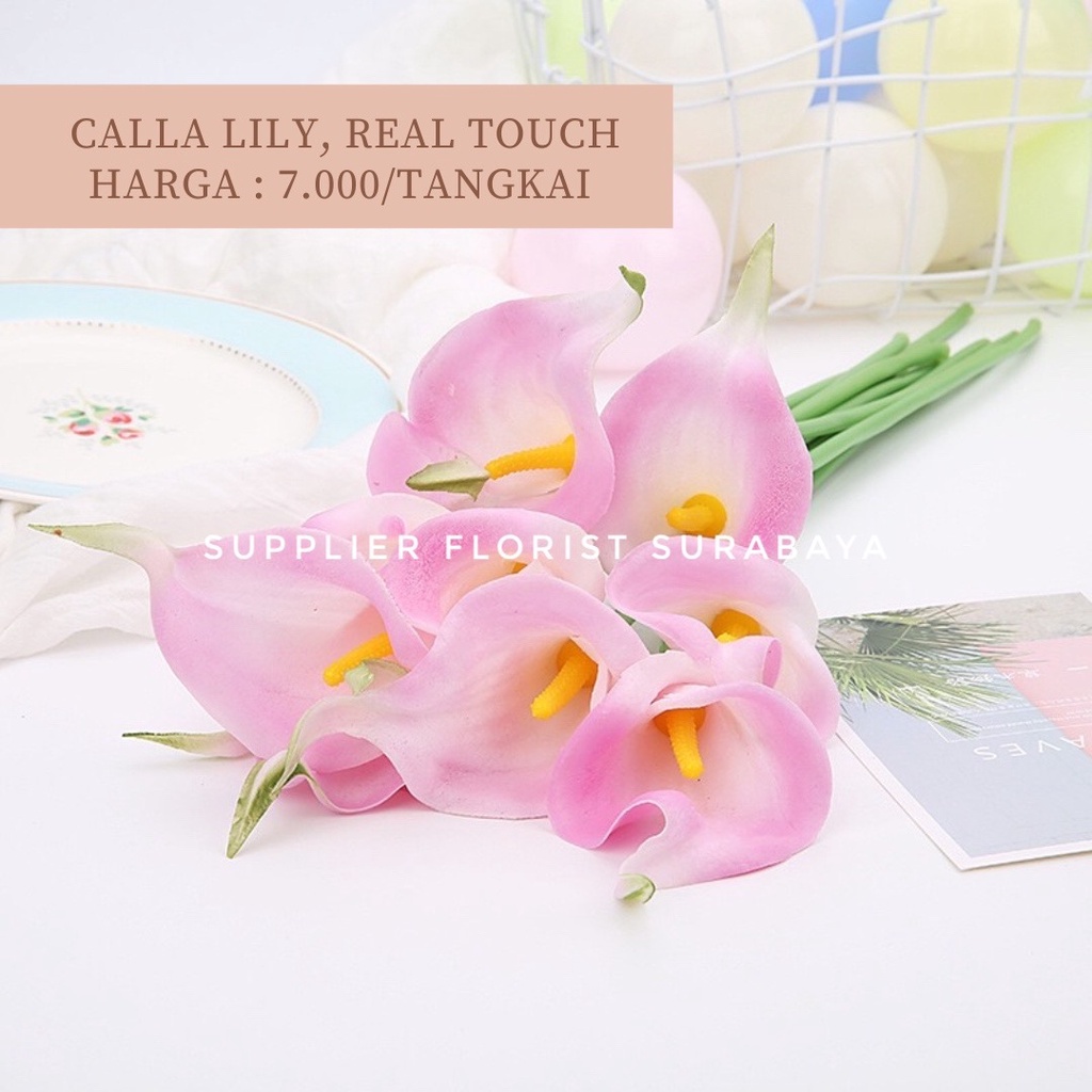 CALLA LILY CALLALILY REAL TOUCH BAHAN LATEX FOAM SUPER PREMIUM QUALITY BUNGA PALSU CALALILY ARTIFICIAL FLOWER