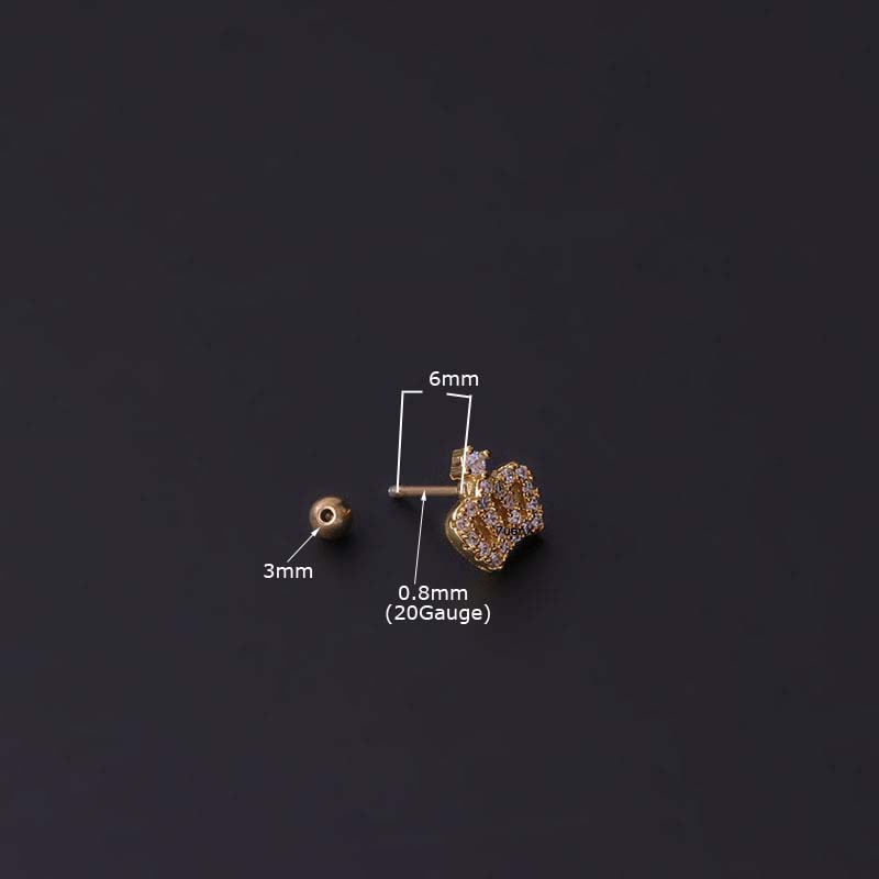 1pc Anting Tusuk Bentuk Bintang / Bulan / Gagak Bahan Stainless Steel 20Gauge