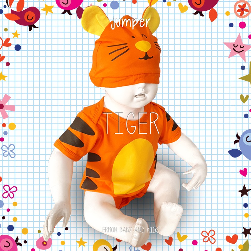 ⚡️baju bayi jumper bayi ⚡️karakter lucu murah model tiger⚡️