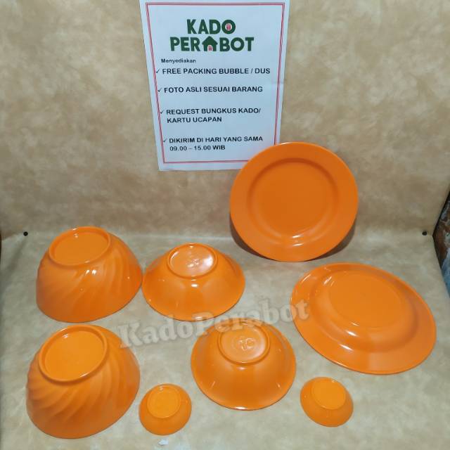 Piring melamine bundles - piring makan dinner melamin - mangkok makan set A17