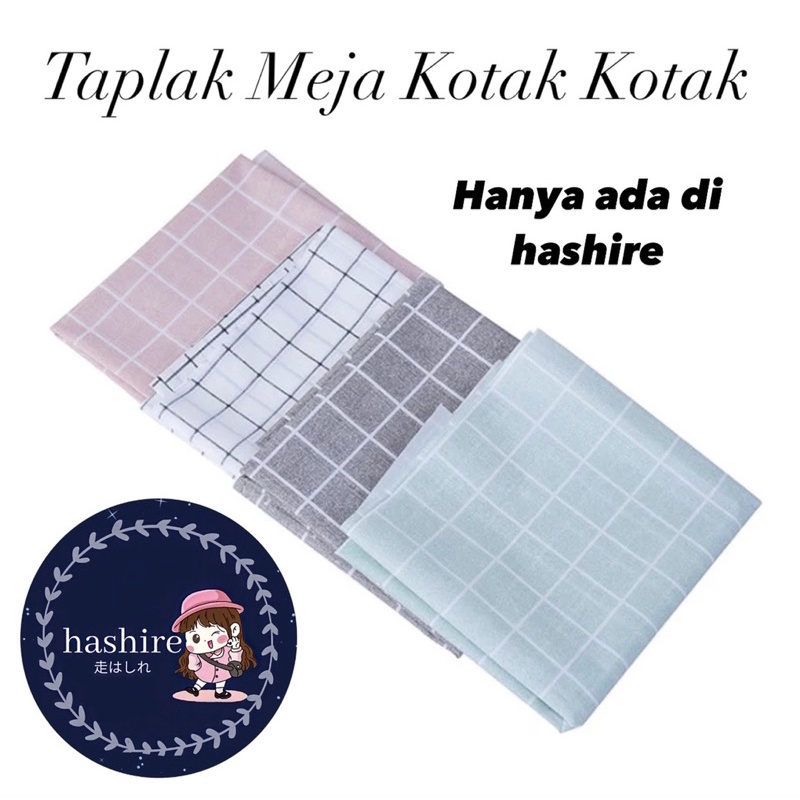 Taplak Meja Anti Air Motif Kotak-Kotak Bahan PEVA