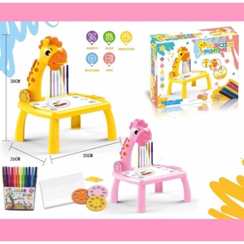 Mainan Meja Belajar Proyektor Projektor Jerapah