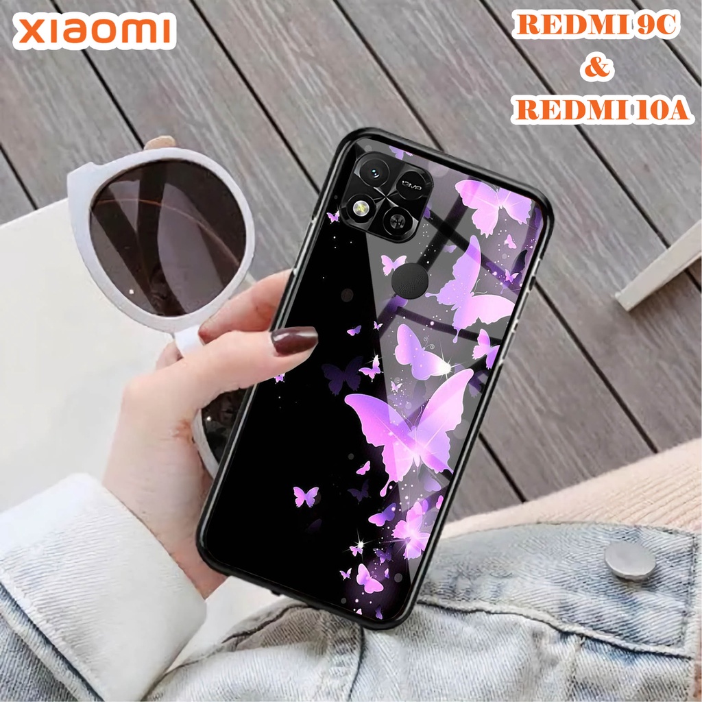 Softcase Glass Kaca REDMI 10A & REDMI 9C - Case Handphone REDMI 10A  REDMI 9C [T08].