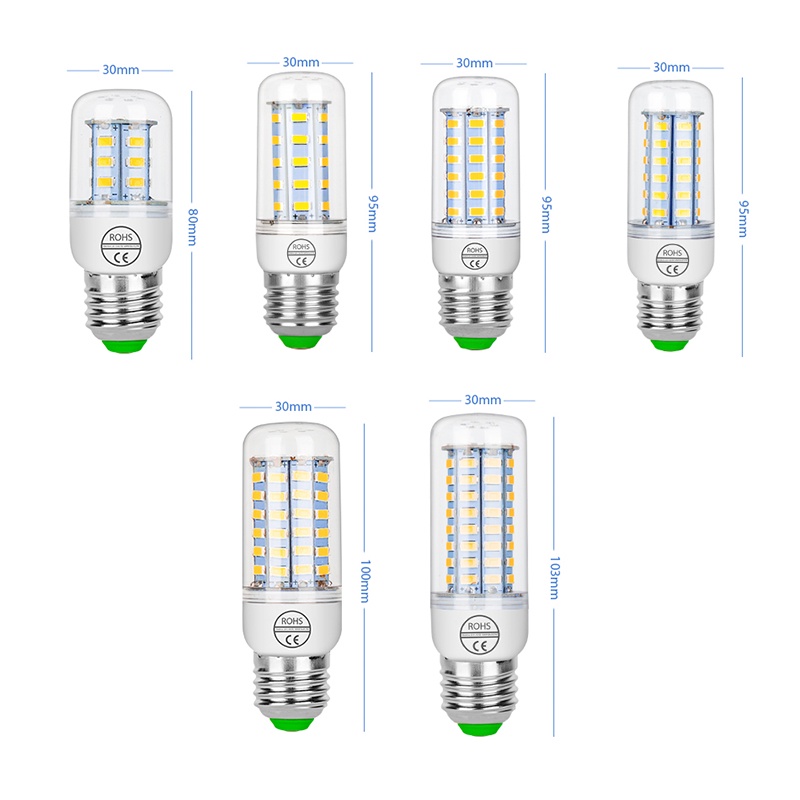 (LUCKID) Lampu Bohlam Jagung LED E27 E14 7W 9W 12W 15W 20W 25W 5730 SMD